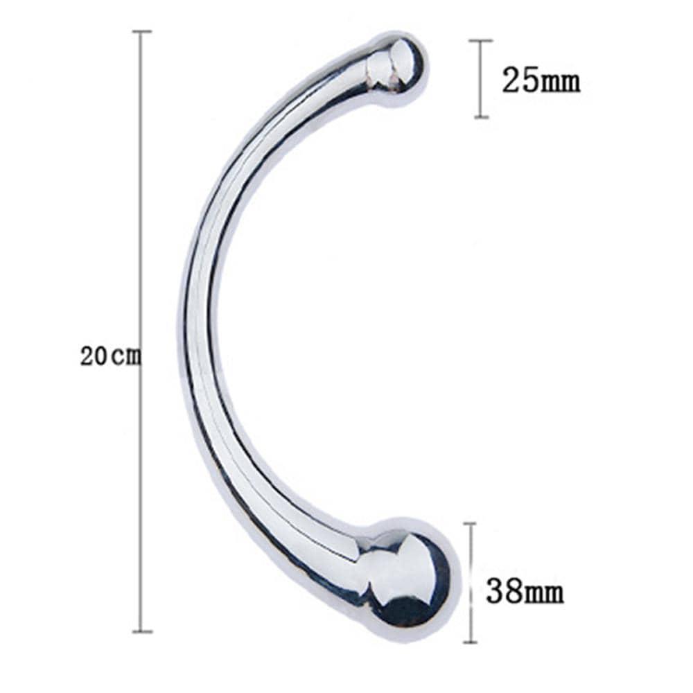 Double Head Curve Shape Stainless Steel G-Spot Prostate Massager - Xoxomoving