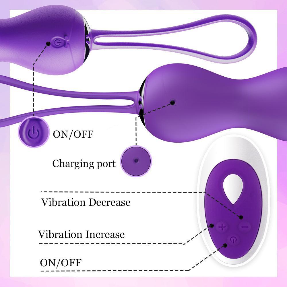 Dual Kegel Exercise Weights Ben Wa Balls 10 Speed Remote Control - Xoxomoving