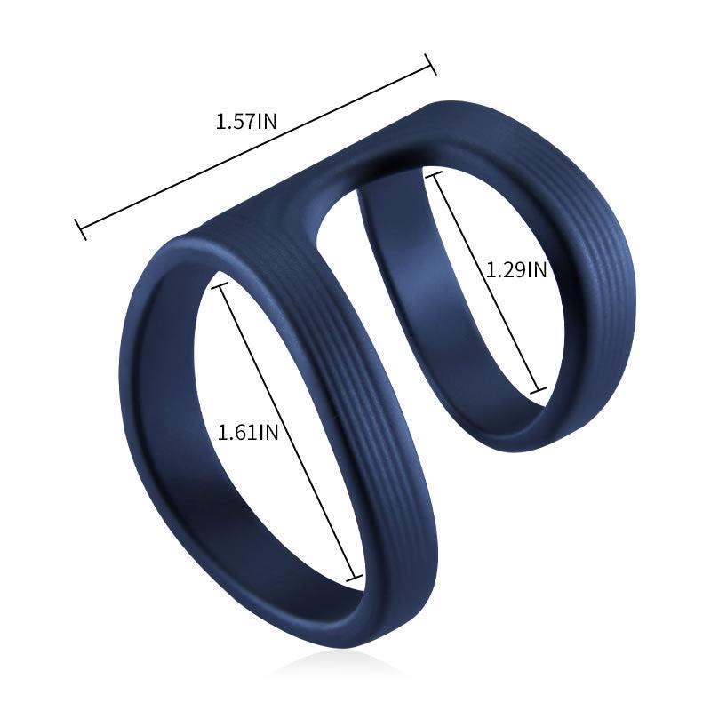 Dual Rings Indigo Blue Penis Ring Male Enhancement - Xoxomoving