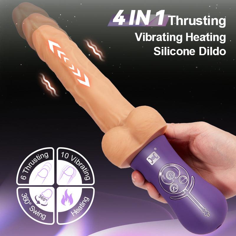 Allovers 6-Inch 4 in 1 Versatile Rotating Thrusting Vibrating Heating Dildo - Xoxomoving