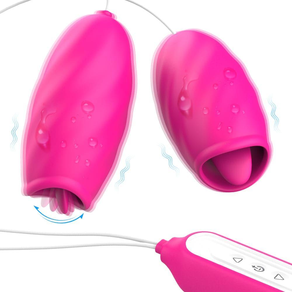 Eggy - Waterproof Egg Vibrator with Tongue Clit Licker, 9 Modes - Xoxomoving