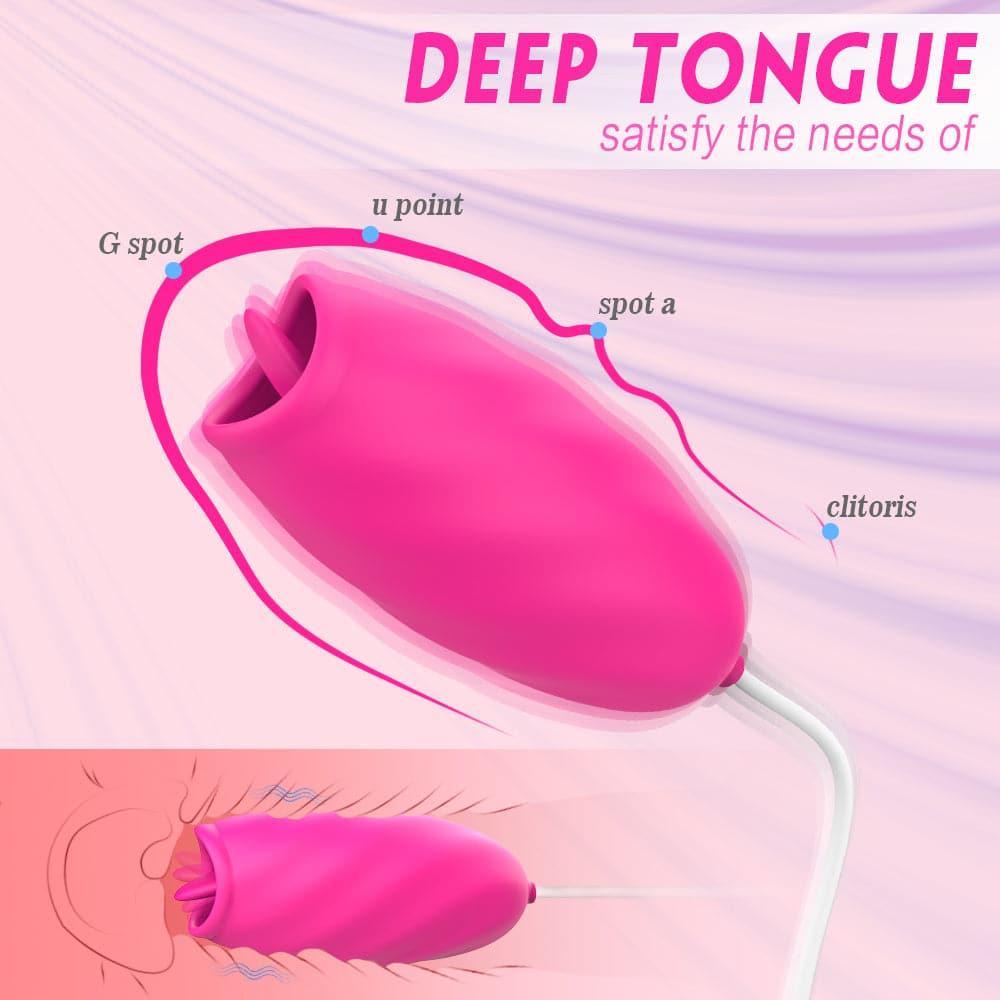 Eggy - Waterproof Egg Vibrator with Tongue Clit Licker, 9 Modes - Xoxomoving