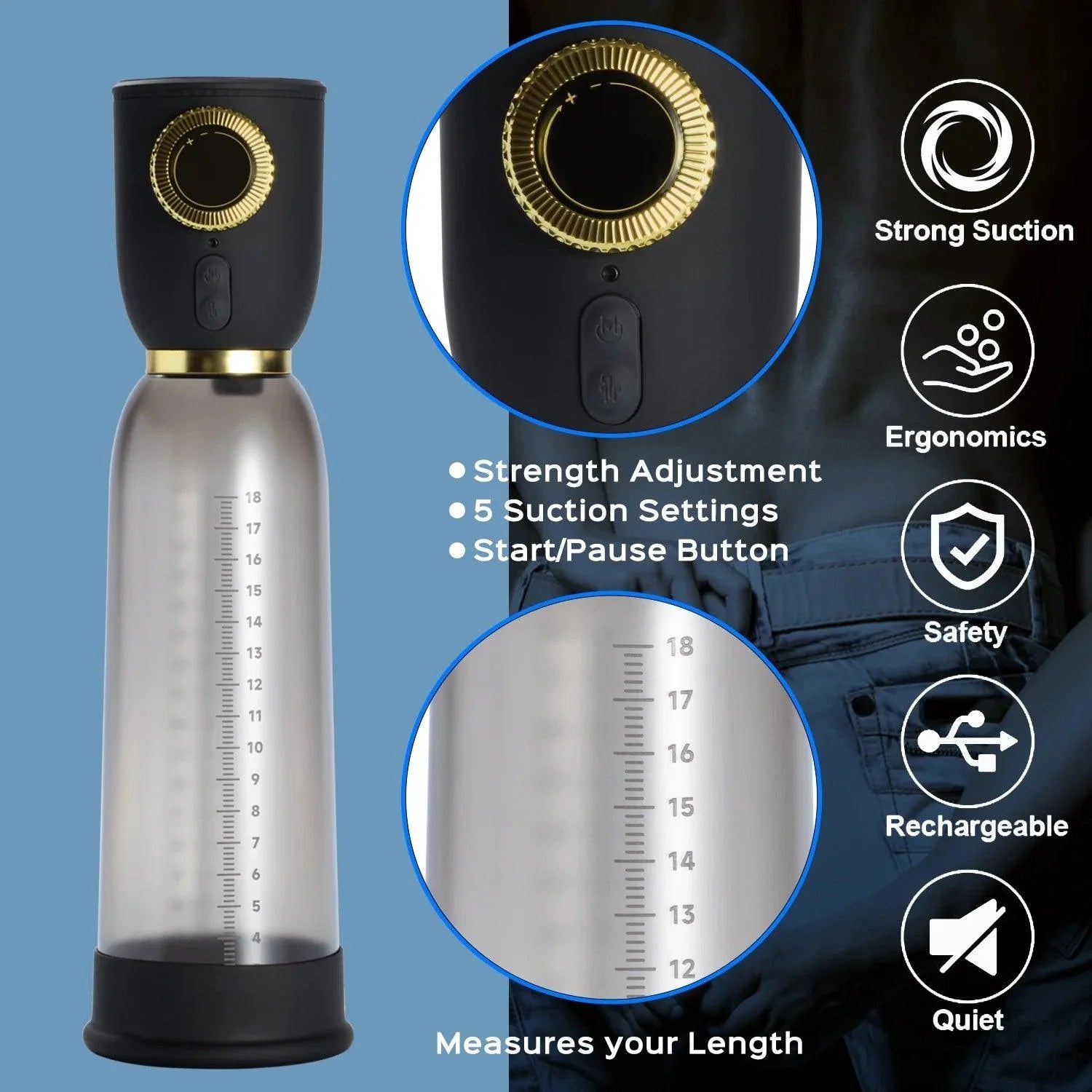 Electric Penis Vacuum Pump | Male Masturbator for Stamina & Size - Xoxomoving