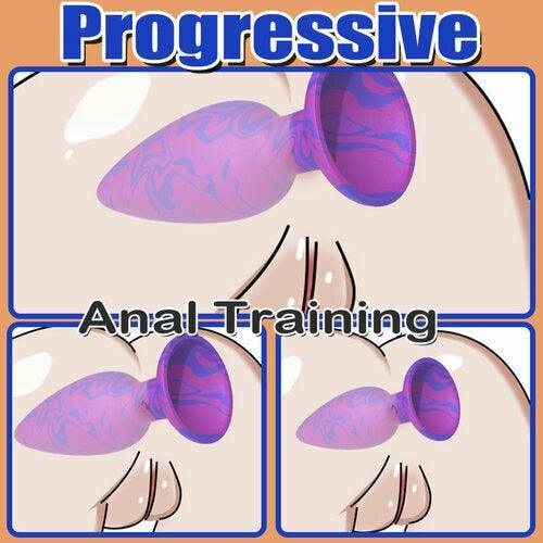 Eli Progressive Anal Training Flared Base Silicone Butt Plugs Set (3 PCS) - Xoxomoving