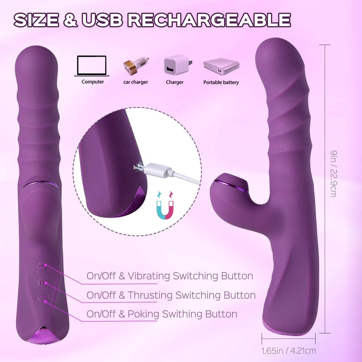 Elise - Clitoral Poking Stimulator Thrusting G-spot Vibrator - Xoxomoving