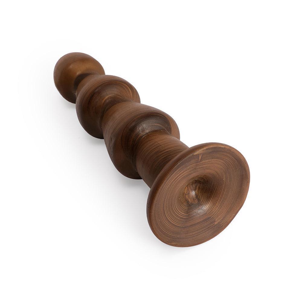 Elza - Beaded Anal Plug in Brown - Xoxomoving