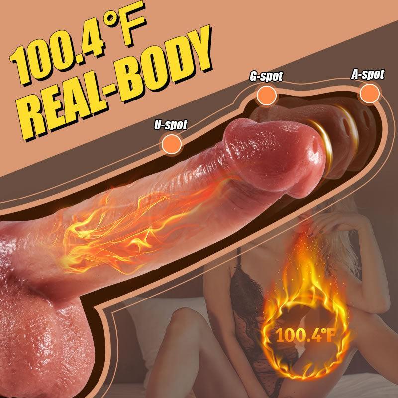 Energetic 9 Vibrating, 3 Thrusting, 3 Swinging Dildo with Heating Function - Remote Control, Suction Cup - Xoxomoving