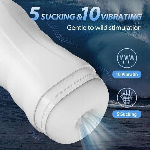 Eternal 5 Sucking 10 Vibrating Male Masturbators White Sex Toys - Xoxomoving