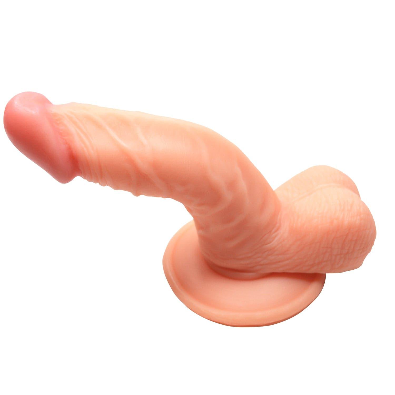 Ethan Silicone Realistic Dildo - Curved Design, Suction Cup Base, 4 Inches - Xoxomoving