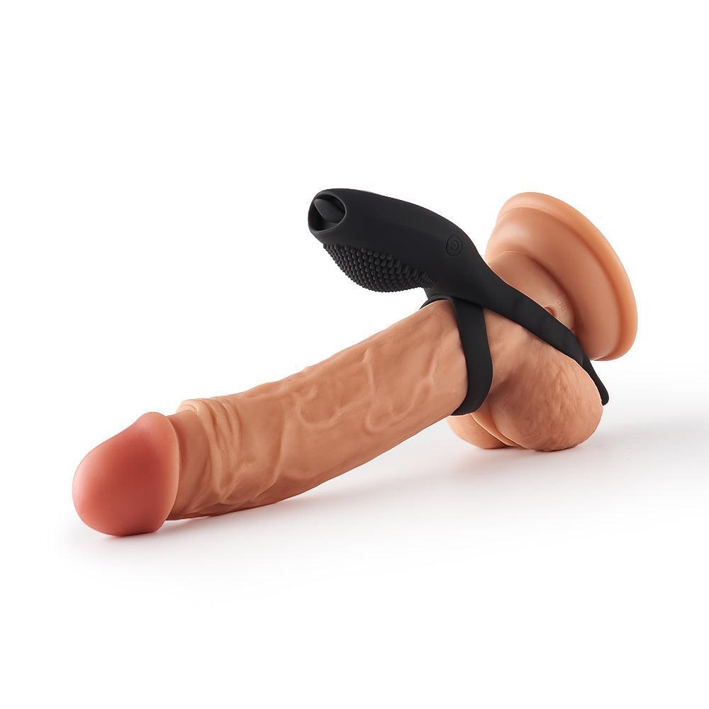 Explore Ecstasy: 10-Pattern Tongue-Licking Vibrating Penis Ring for Couples Pleasure - Xoxomoving