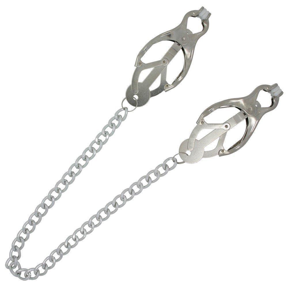 Extreme Pinch Chained Metal Clover Nipple Clamps - INTENSE Nipple Play - Xoxomoving