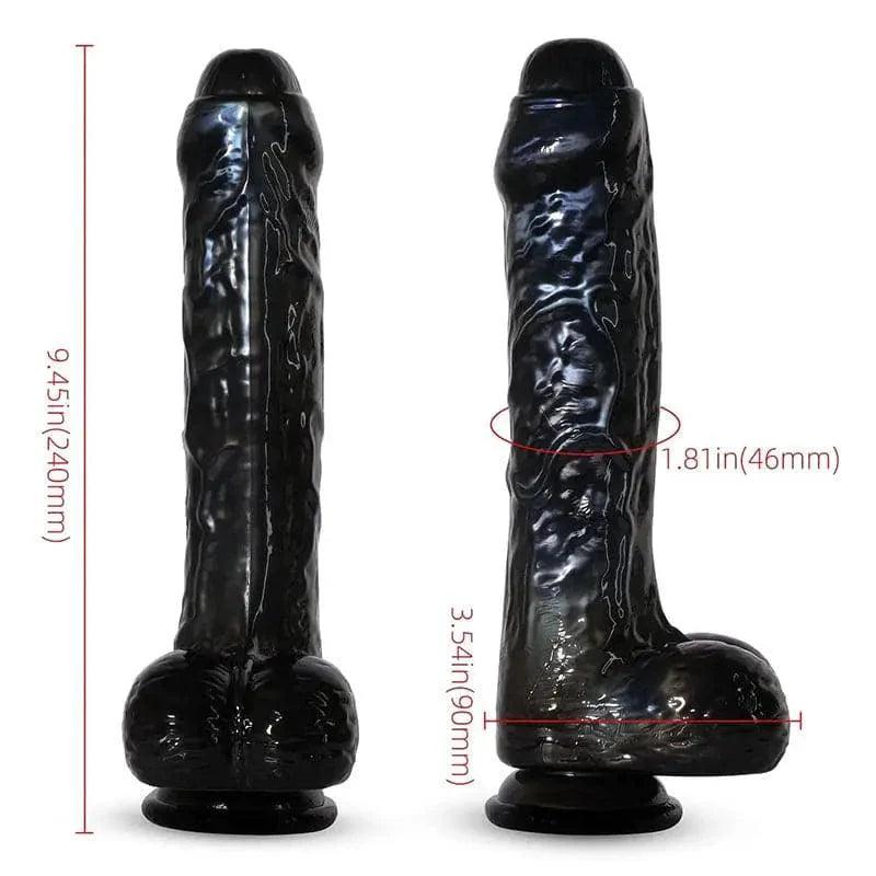 Ezra - Black Dildo with Suction Cup 7 Inch - Xoxomoving