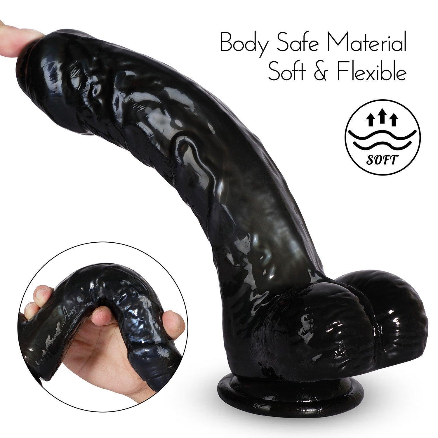 Ezra Black Dildo with Suction Cup - 7-Inch Pleasure Master - Xoxomoving