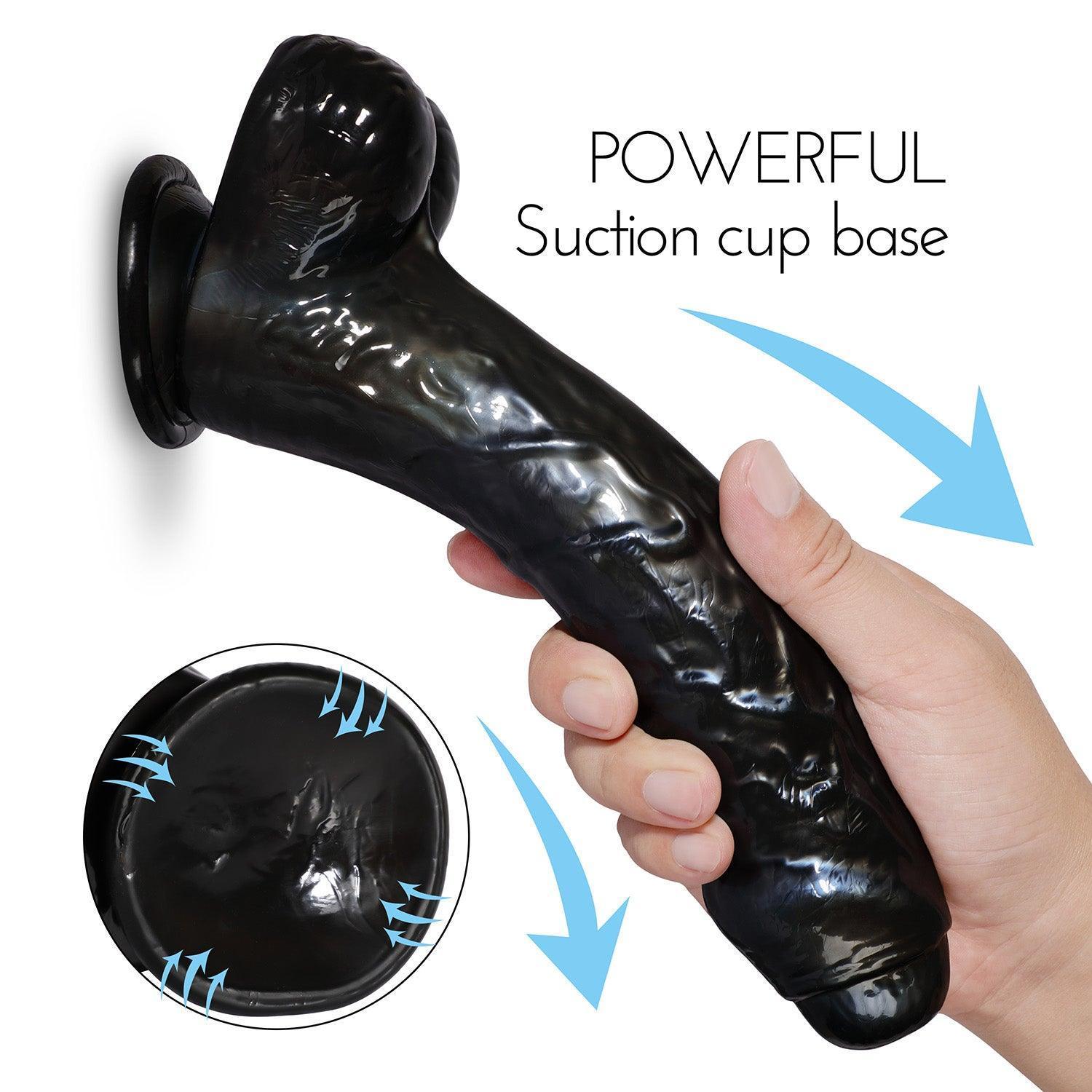 Ezra Black Dildo with Suction Cup - 7-Inch Pleasure Master - Xoxomoving