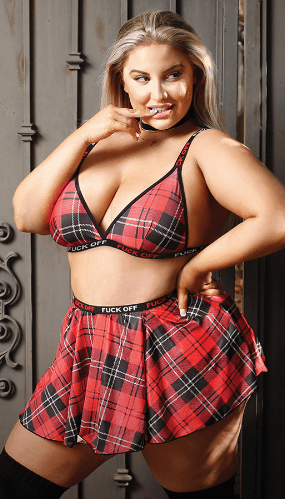 F*ck Off Plaid Skirt - Xoxomoving