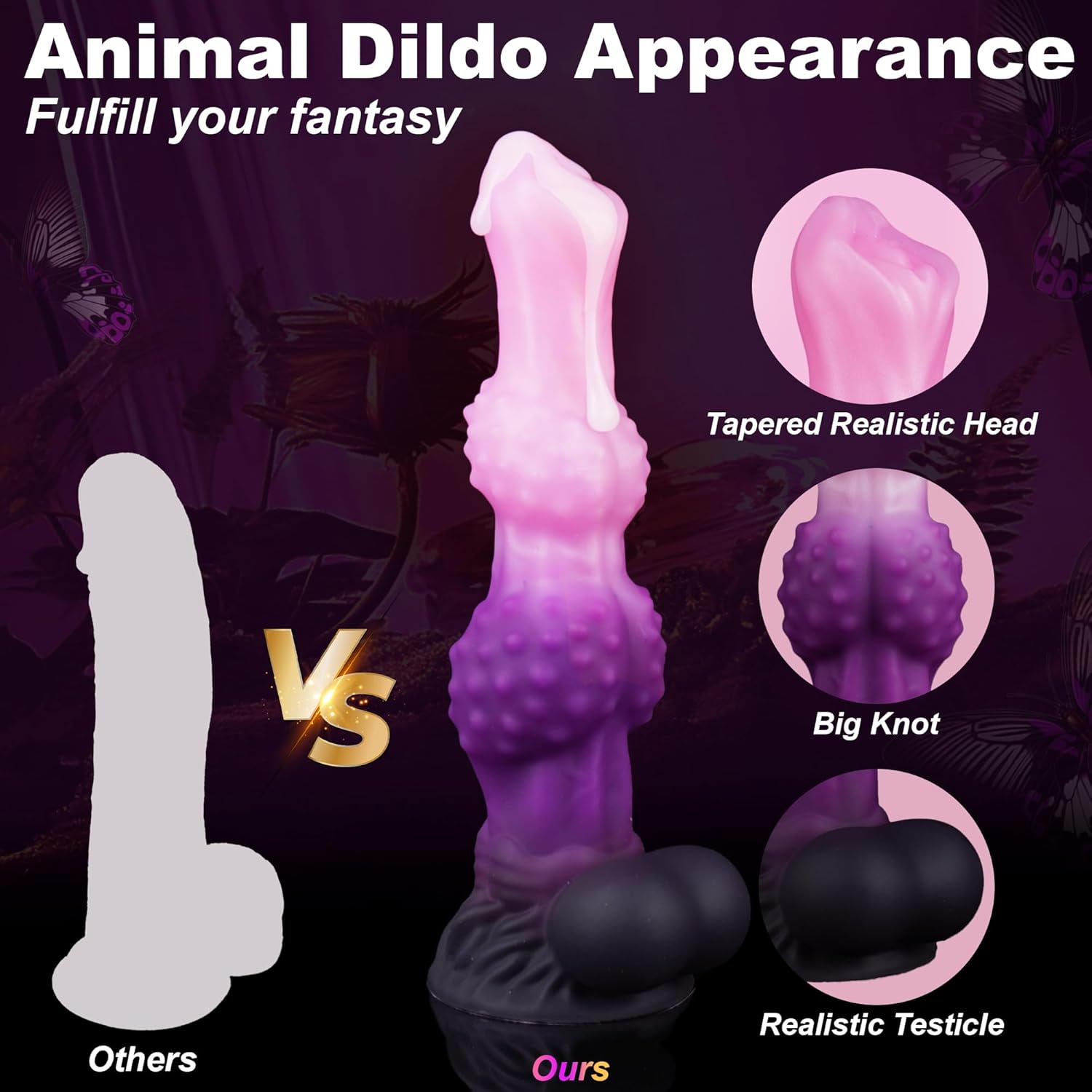 Fantasy Gradient Silicone Dildo with Knobbed Texture & Suction Base Xoxomoving