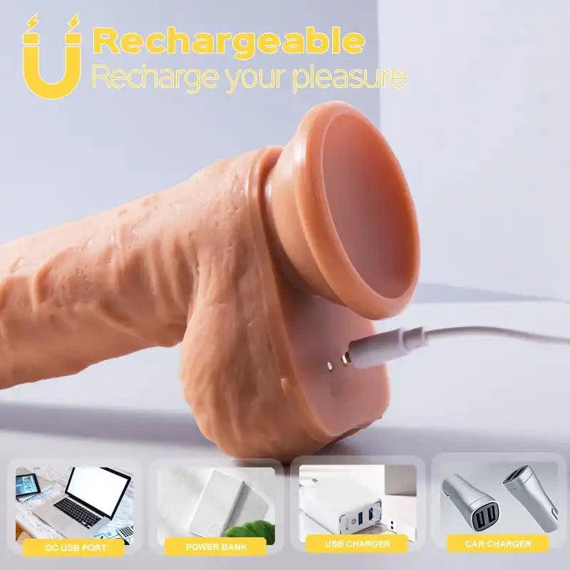 Fergus - 6.5-inch Remote Control 3-in-1 Realistic Suction Cup Dildo - Xoxomoving