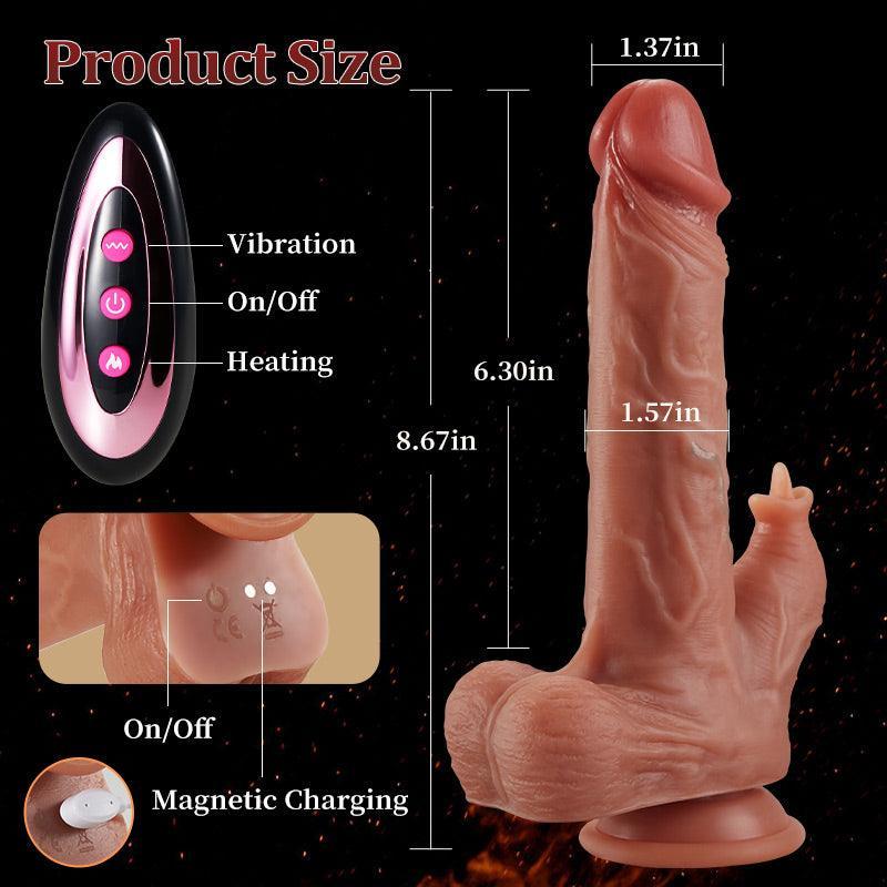 Ferrill 9 Vibrating Tongue Licking Realistic Dildo - Multi-Functional, Heating, Liquid Silicone - Xoxomoving