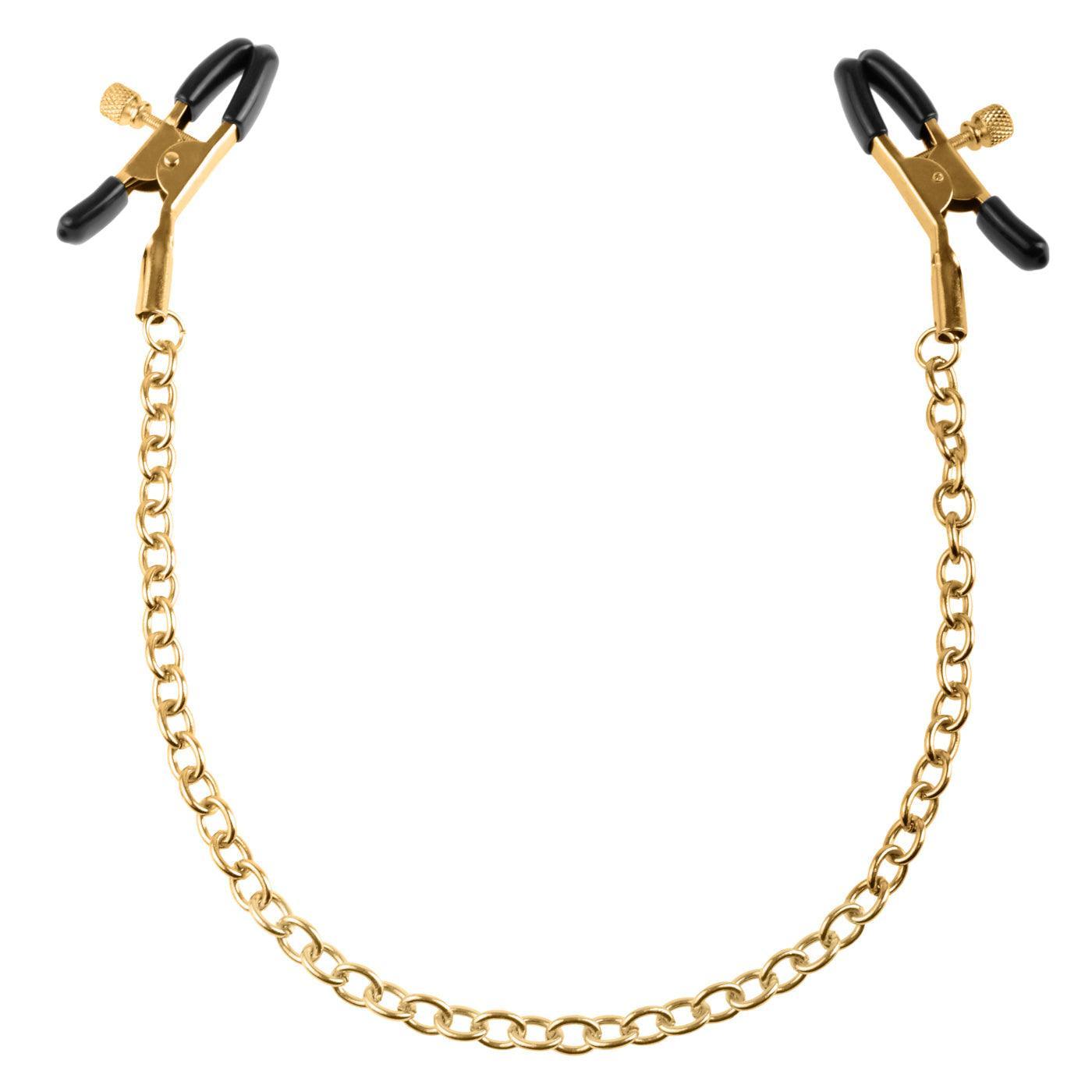 Fetish Fantasy Gold Chain Nipple Clamps - Xoxomoving