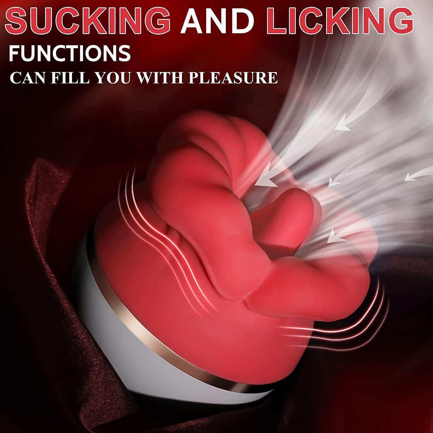 Flaming Red Lips Self-Motion Flickering Tongue Clit Stimulator - Xoxomoving