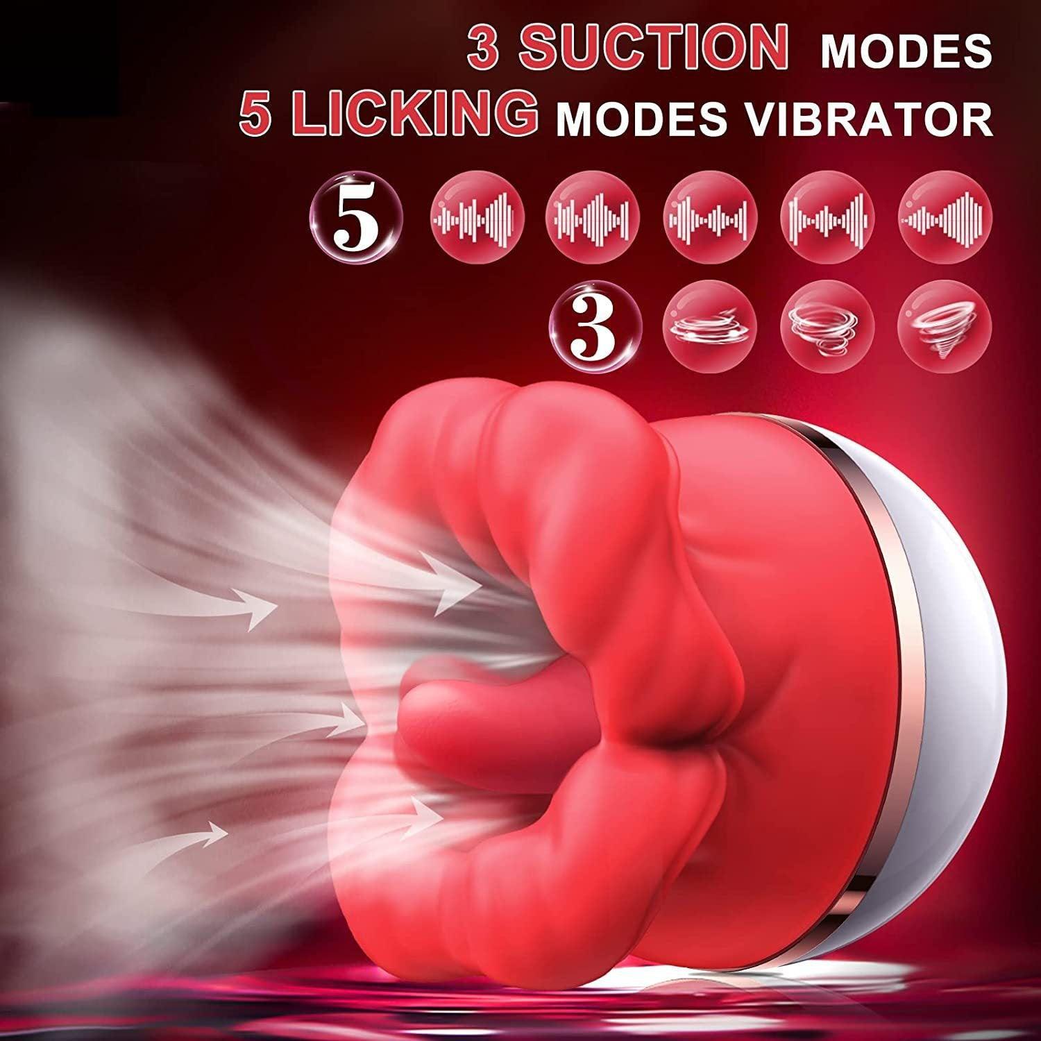 Flaming Red Lips Self-Motion Flickering Tongue Clit Stimulator - Xoxomoving