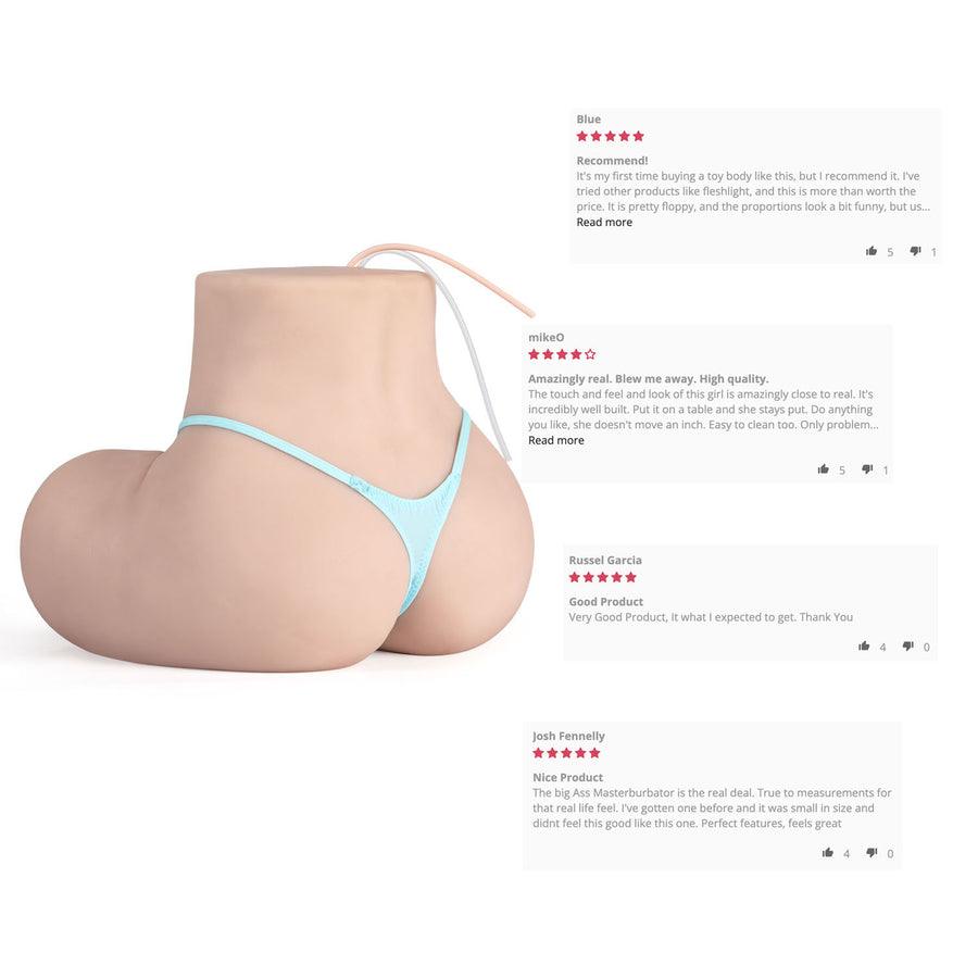 Fleur - 24.3lb Automatic Sucking Vibrating Sex Dolls 3in1 Realistic Sex Doll Torso For Men Masturbation - Xoxomoving