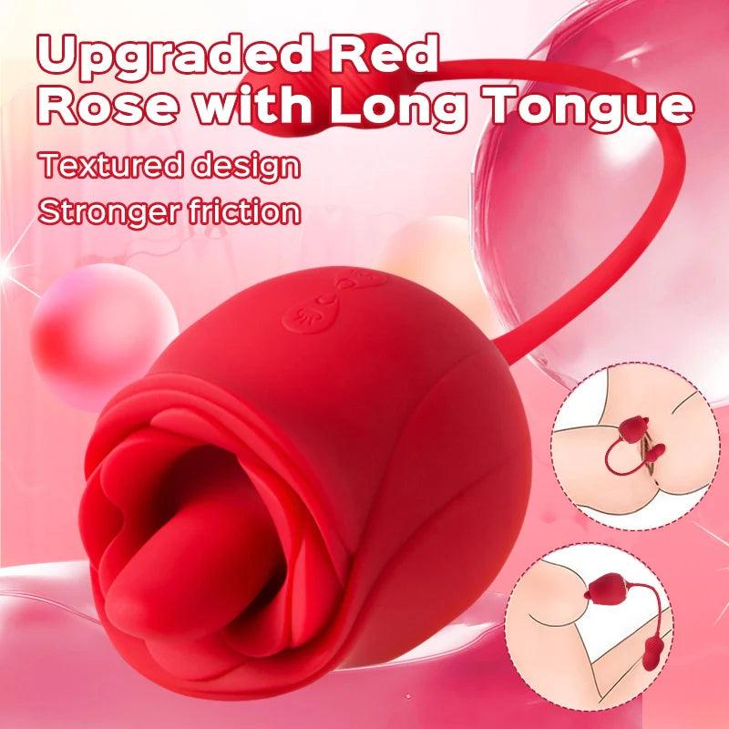 Fuchsia - Rose Clit Licking Stimulator & Vibrating Egg - Xoxomoving