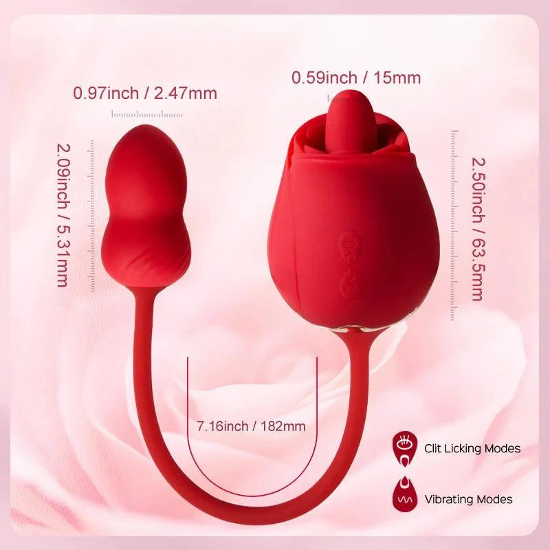 Fuchsia - Rose Clit Licking Stimulator & Vibrating Egg - Xoxomoving