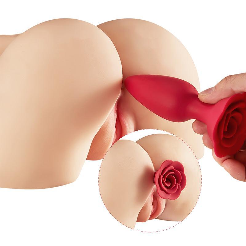 Full Bloom Rose Butt Plug: Safe Silicone Pleasure (8.3 inches) - Xoxomoving