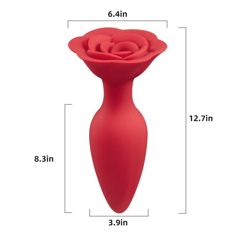 Full Bloom Rose Butt Plug: Safe Silicone Pleasure (8.3 inches) - Xoxomoving