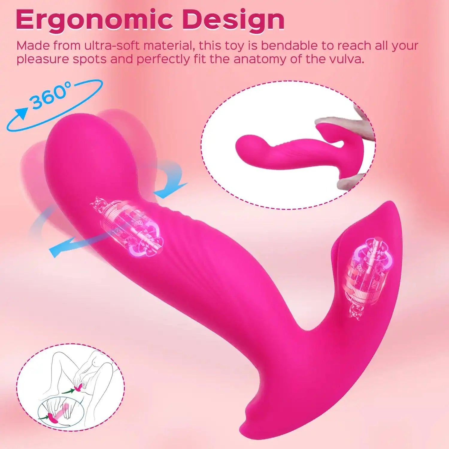 G-Spot & Clit Vibrator with Rotating Massage Head - Xoxomoving