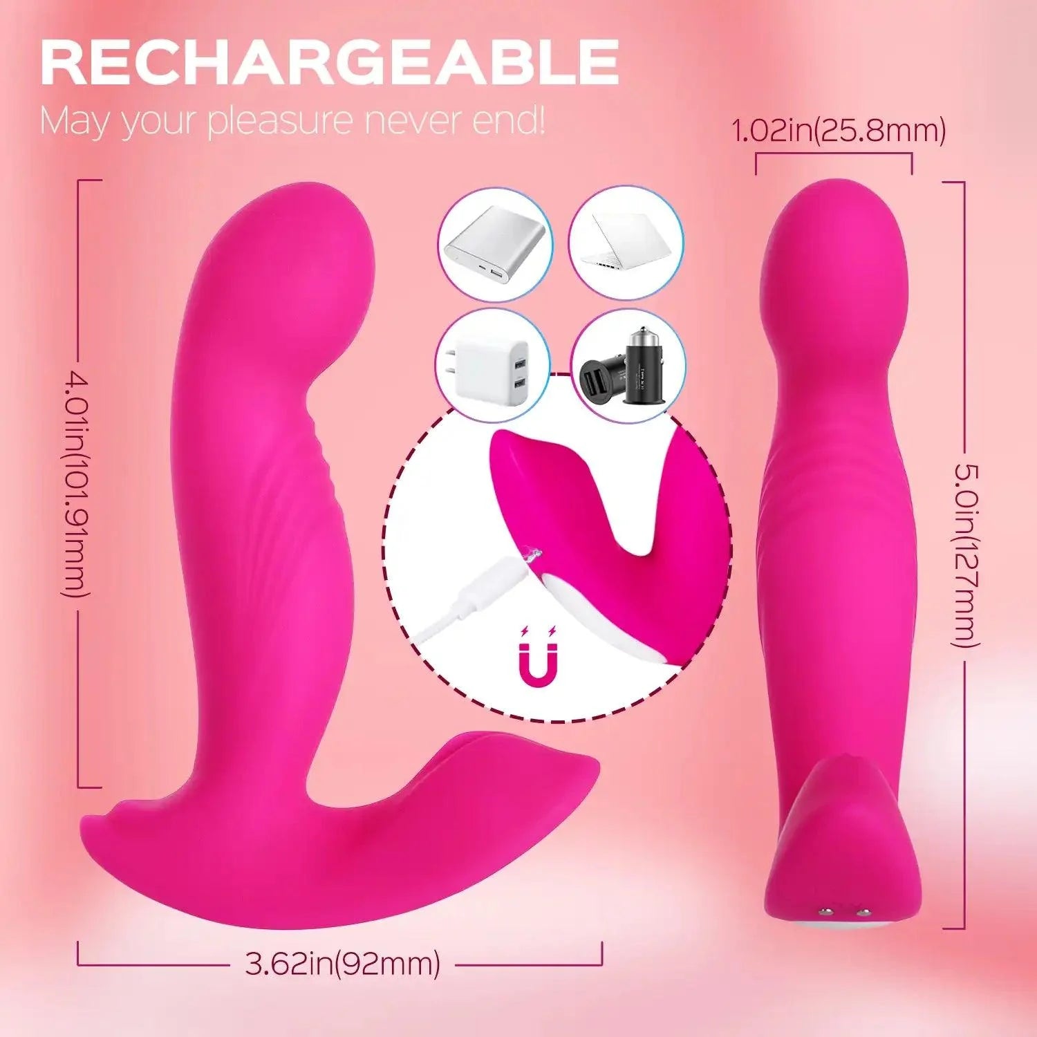 G-Spot & Clit Vibrator with Rotating Massage Head - Xoxomoving