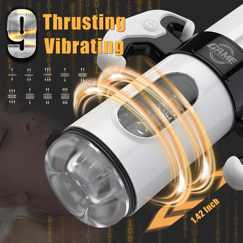 Gamepad 9 Thrusting & Vibrating 2 in 1 Handheld Electric Masturbator - Xoxomoving