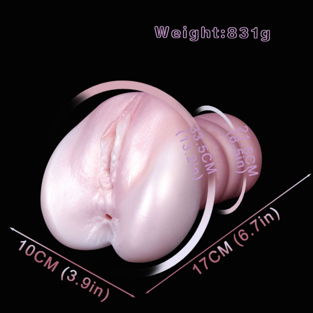 Realistic Flesh-Feel Silicone Pocket Pussy – Dual Channel Stimulation Male Masturbation Toy Xoxomoving