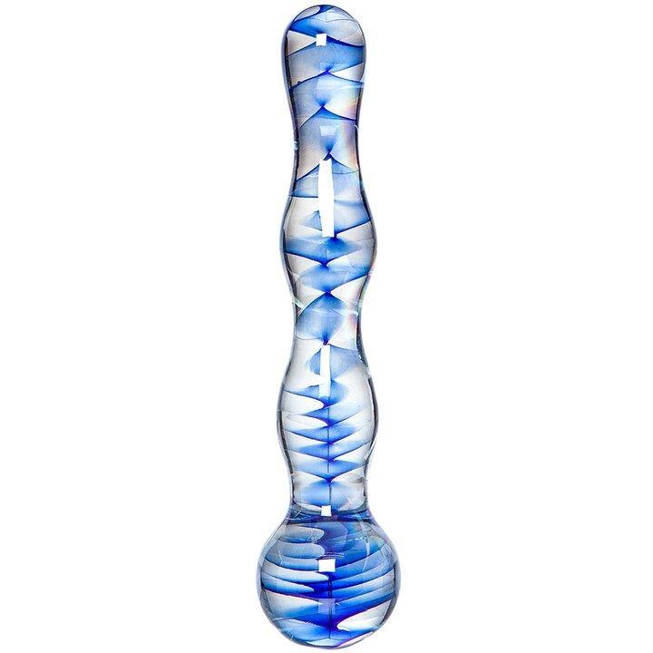 Glacier Glass Ripple Dildo - Wavy Design, Hypoallergenic Borosilicate Glass-6.5 Inch - Xoxomoving