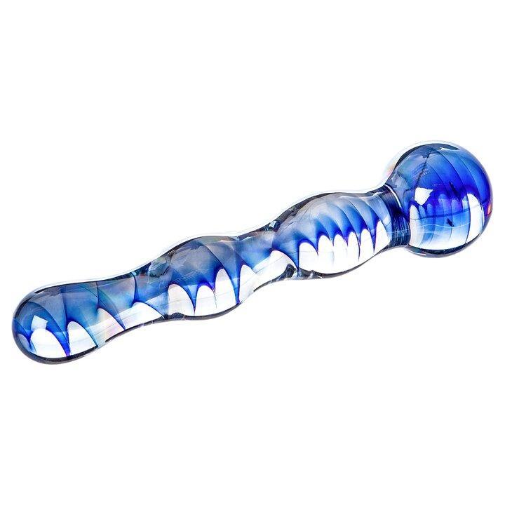 Glacier Glass Ripple Dildo - Wavy Design, Hypoallergenic Borosilicate Glass-6.5 Inch - Xoxomoving