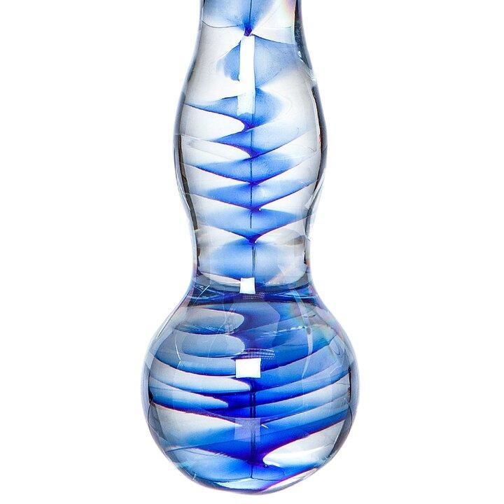 Glacier Glass Ripple Dildo - Wavy Design, Hypoallergenic Borosilicate Glass-6.5 Inch - Xoxomoving