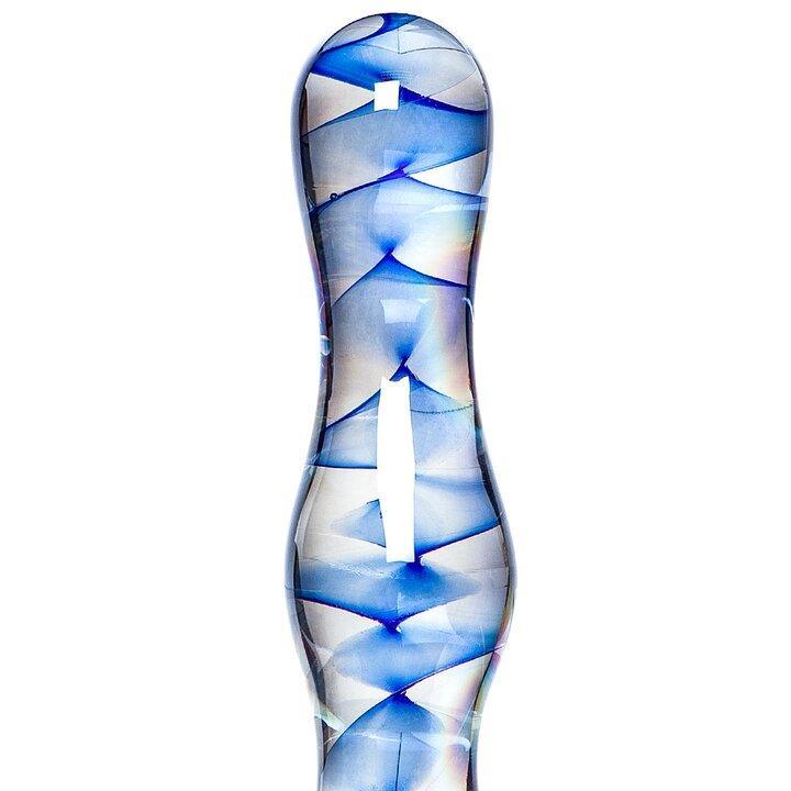 Glacier Glass Ripple Dildo - Wavy Design, Hypoallergenic Borosilicate Glass-6.5 Inch - Xoxomoving