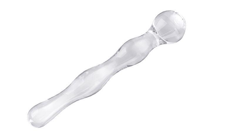 Glacier Glass Ripple Dildo - Wavy Design, Hypoallergenic Borosilicate Glass-6.5 Inch - Xoxomoving