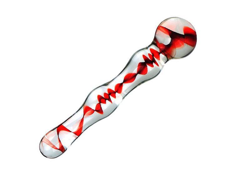 Glacier Glass Ripple Dildo - Wavy Design, Hypoallergenic Borosilicate Glass-6.5 Inch - Xoxomoving