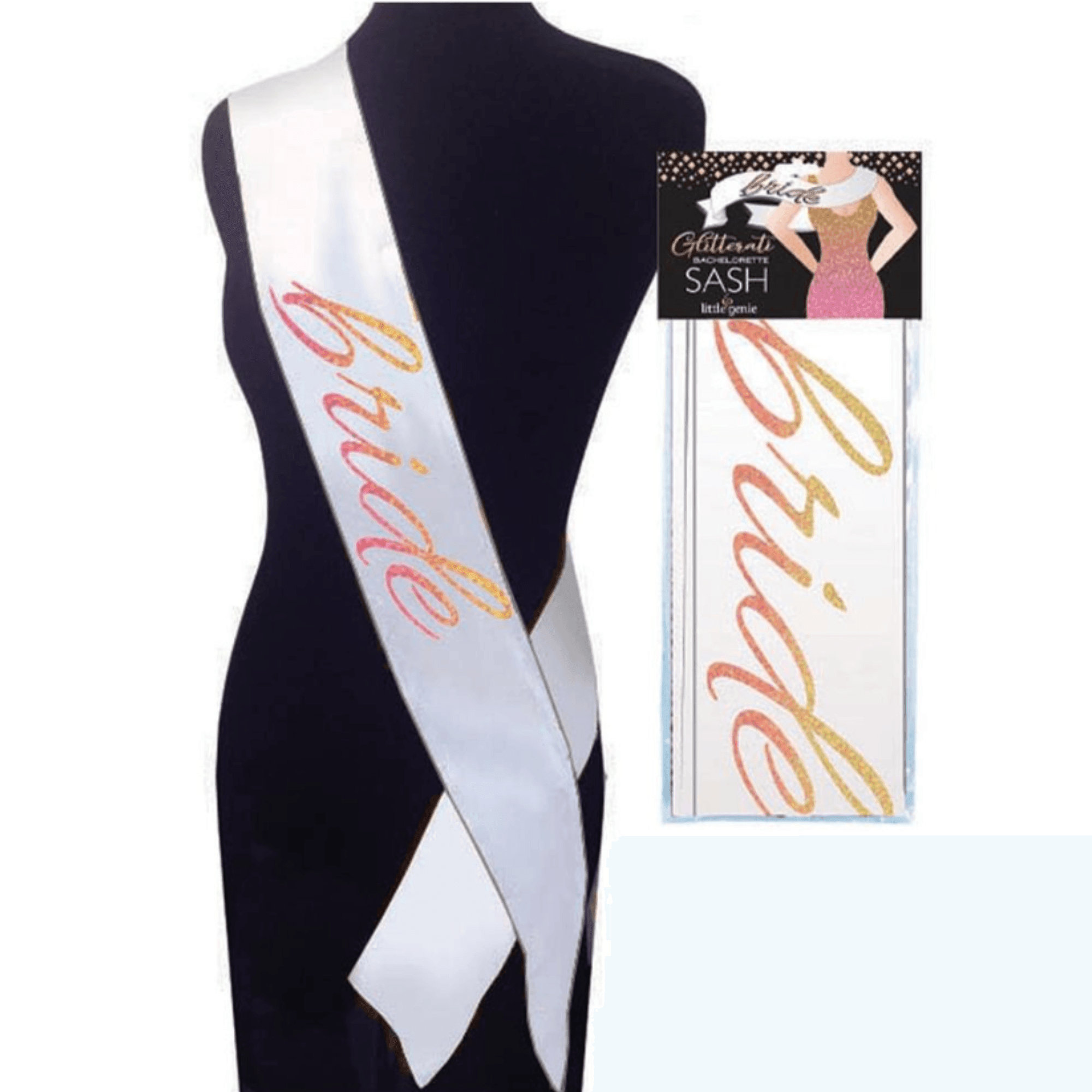 Glitterati Bride Sash - Xoxomoving