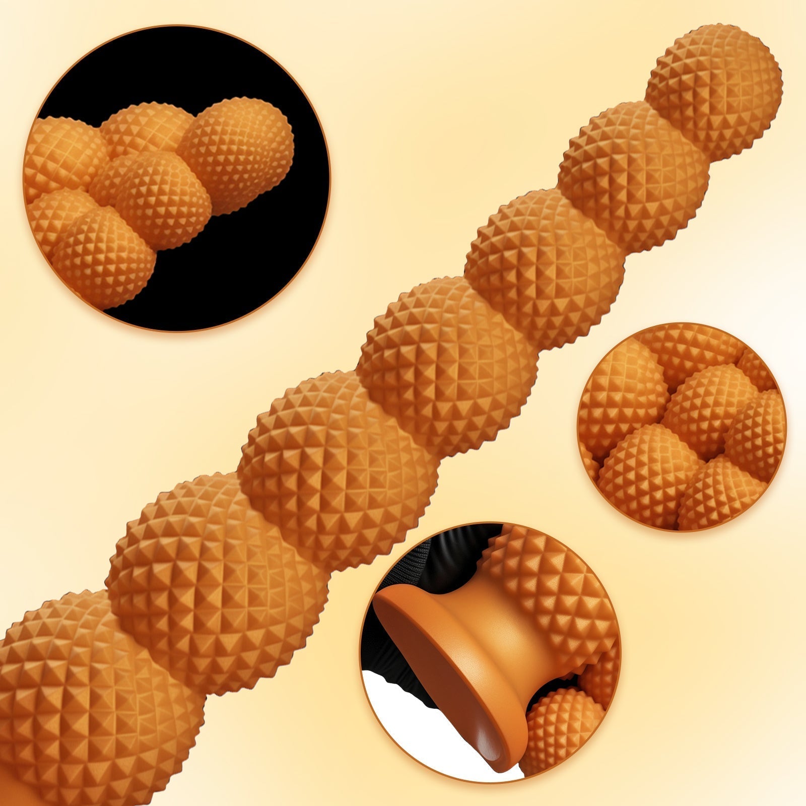Gold Spiked Bead Anal Plug Extra Thick Textured Butt Plug Dildo Xoxomoving