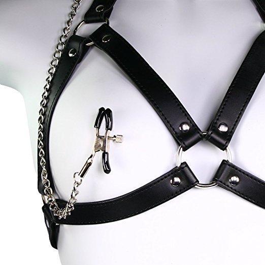 Harness with Gag & Nipple Clamps Set - Xoxomoving