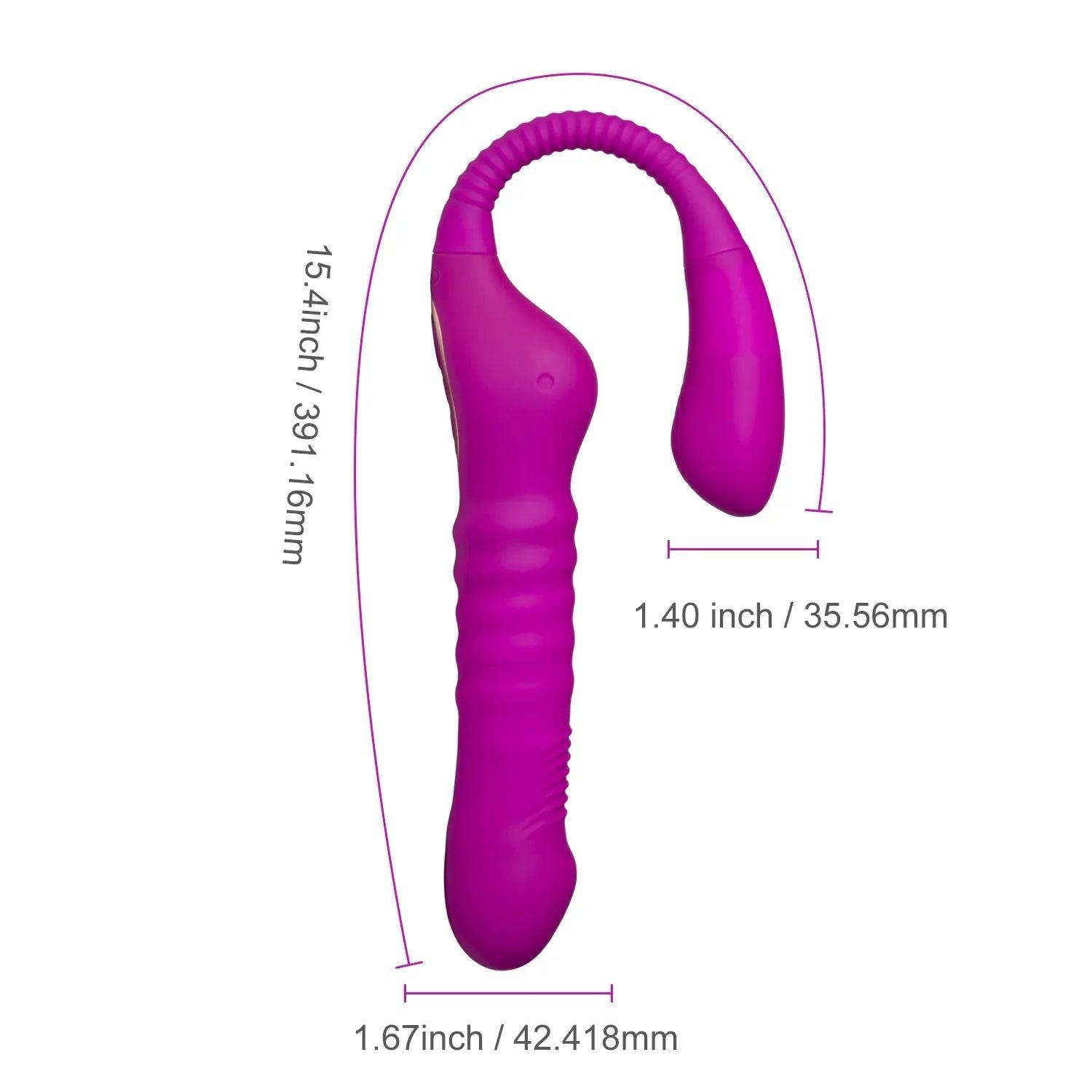 HAZEL Strapless Strap-on Thrusting Dildo G-spot Vibrator Tapping Clit Stimulator - Xoxomoving