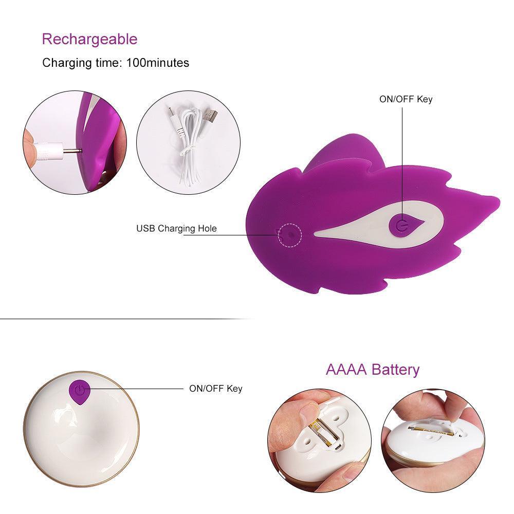 Health and Wellness - Partner Play Panty Leaf Hands-Free Vibrator - Xoxomoving