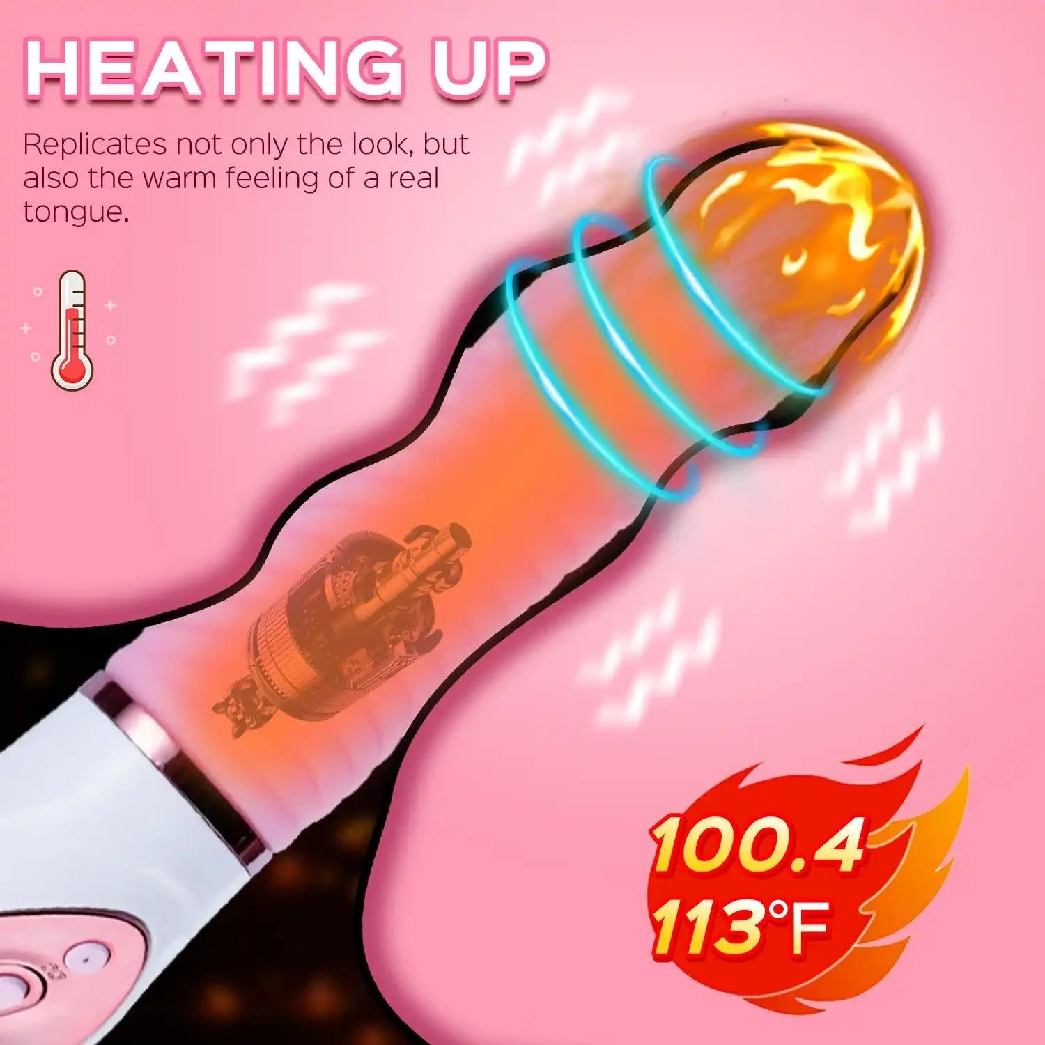 Heating Multi-function Tongue Vibrator - Mimics Real Tongue Sensations, Sensual Pleasure - Xoxomoving