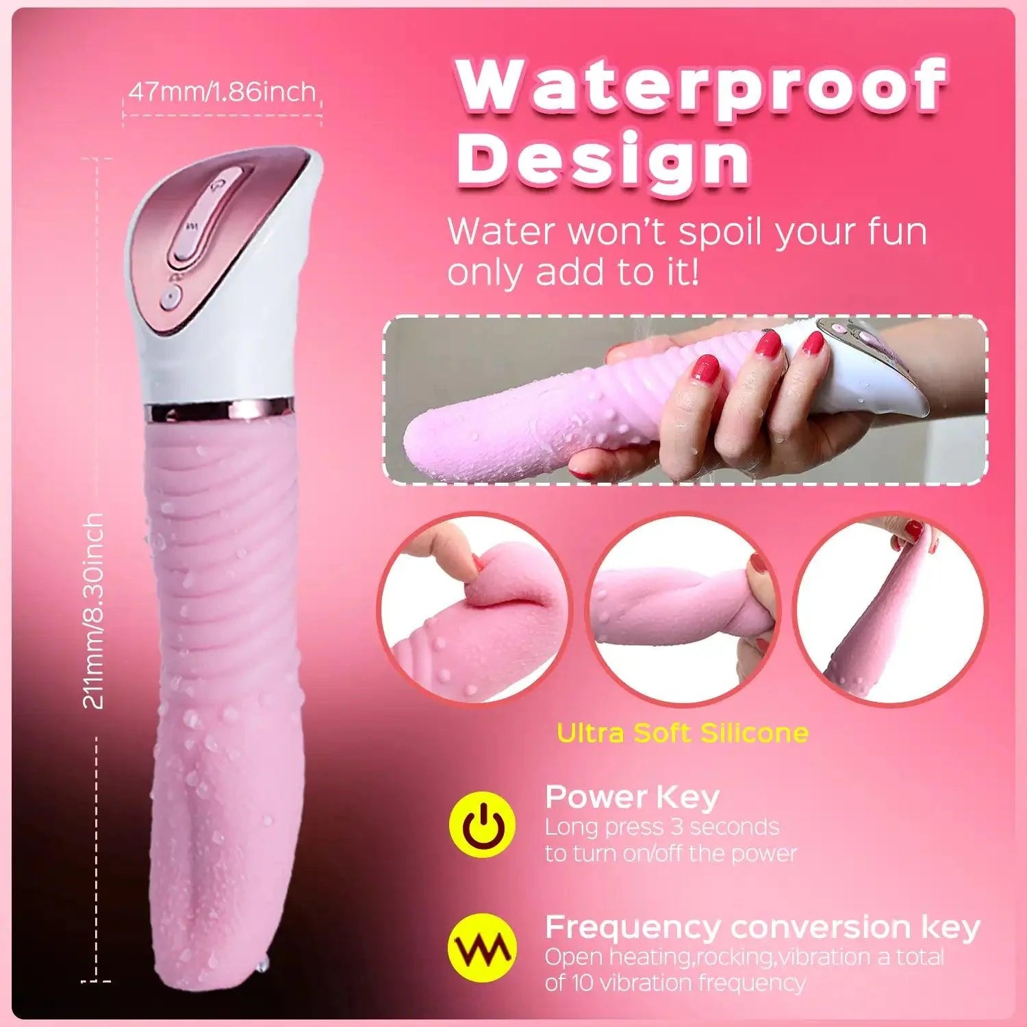 Heating Multi-function Tongue Vibrator - Mimics Real Tongue Sensations, Sensual Pleasure - Xoxomoving