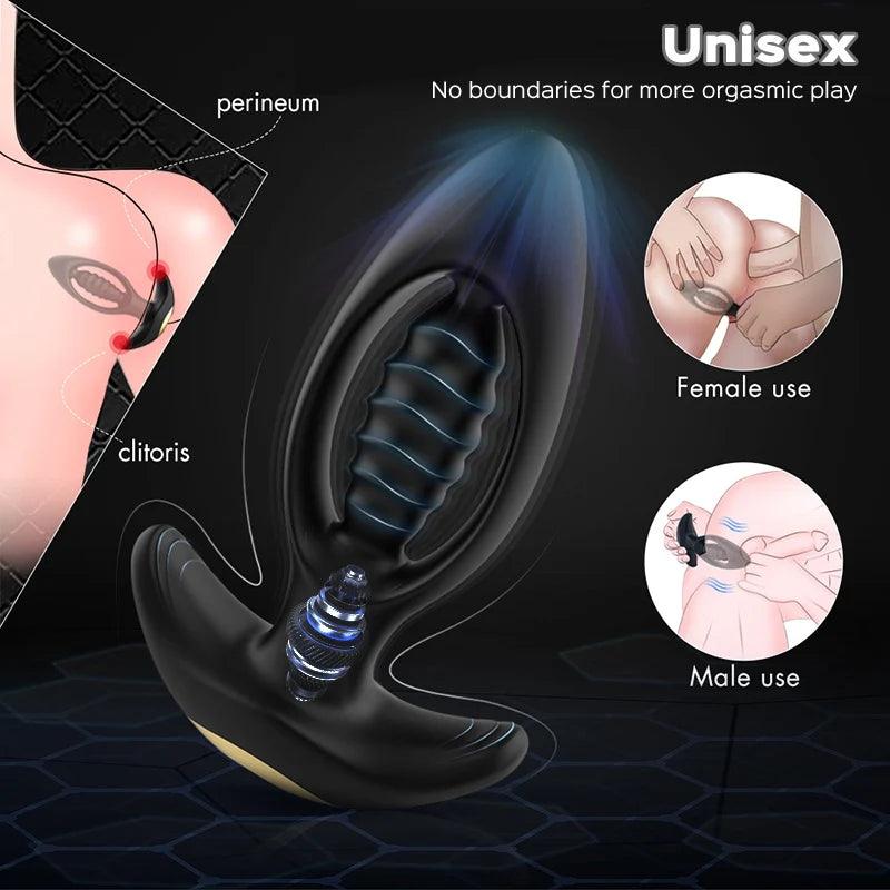 Hollow Vibrating Butt Plug & Prostate Massager - 9 Modes, Expands for Intense Fullness - Xoxomoving