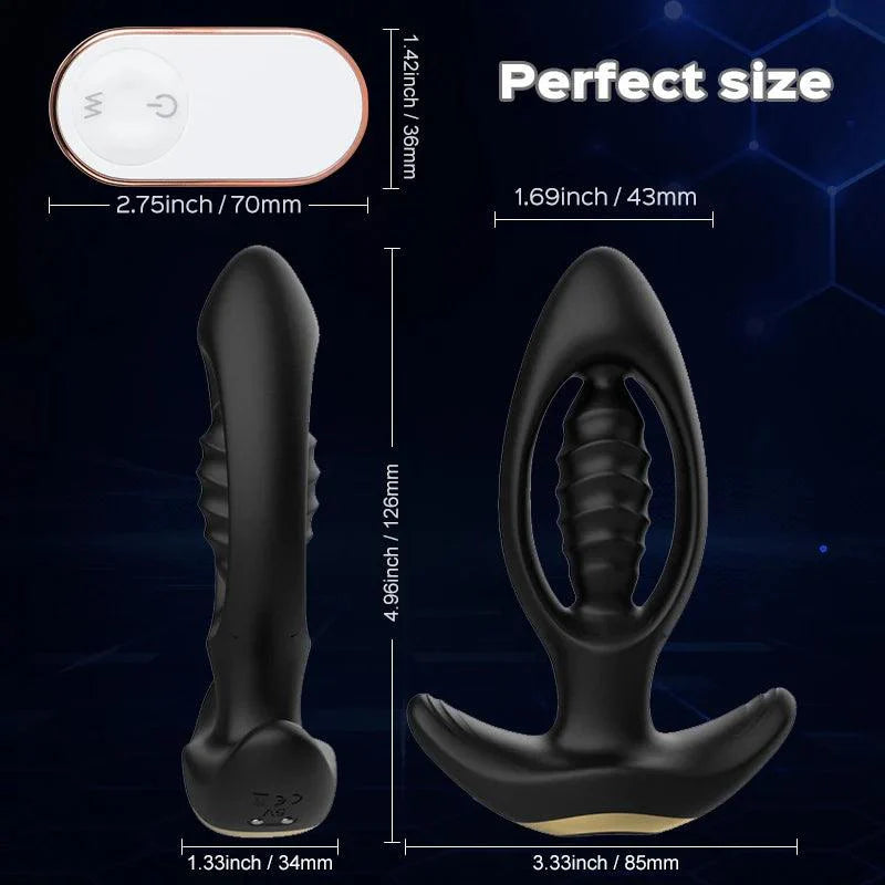 Hollow Vibrating Butt Plug & Prostate Massager - 9 Modes, Expands for Intense Fullness - Xoxomoving