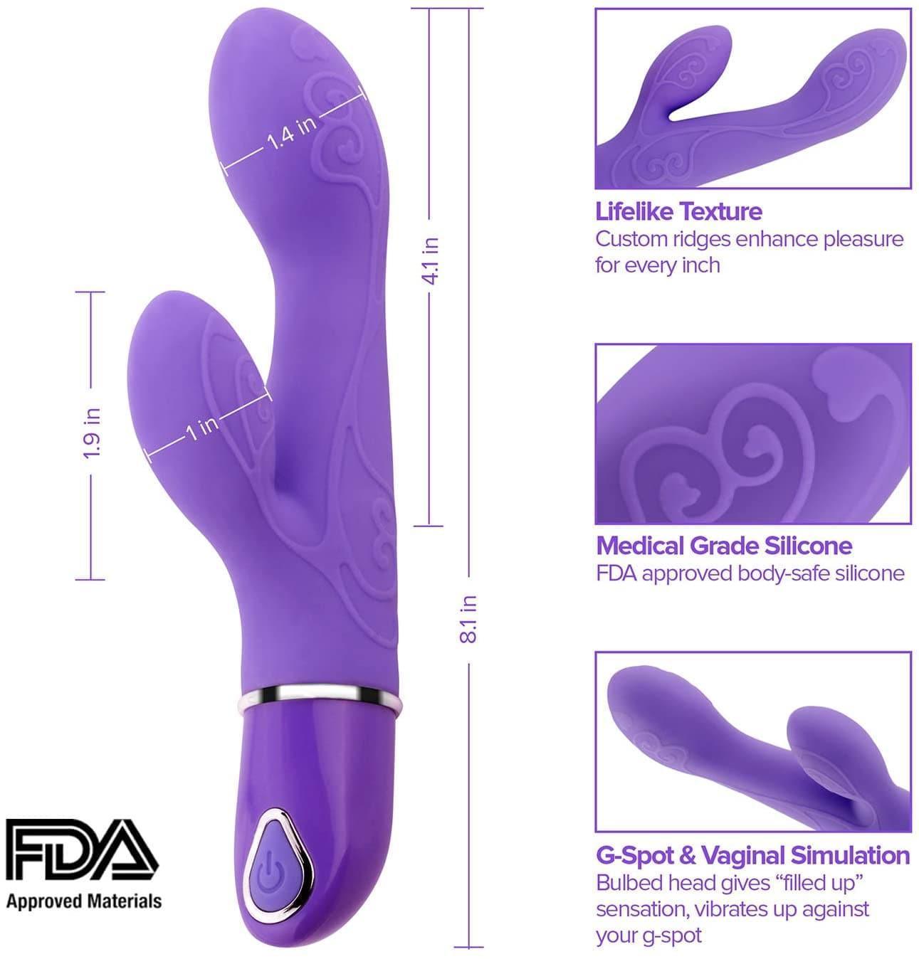 Holly - Classic Dual Vibrator with Rabbit Design for G-Spot & Clitoral Stimulation - Xoxomoving